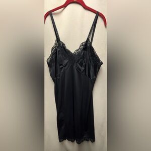 Gossard Artemis Vintage Black Full Slip Dress Size 42 Made in the USA
